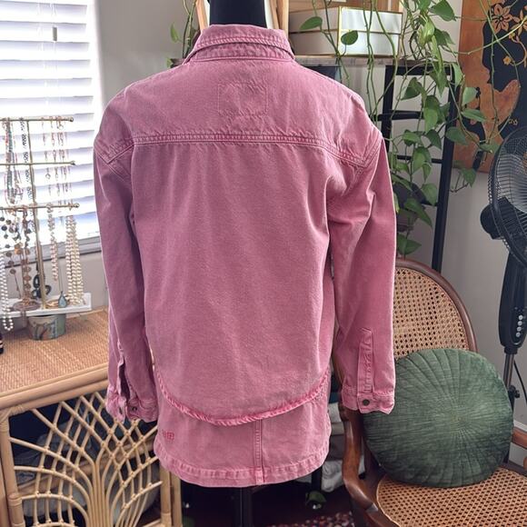 Ksubi Dusted Pink Super X Denim Mini Skirt & Snap Up Shacket Set - Picture 2 of 8